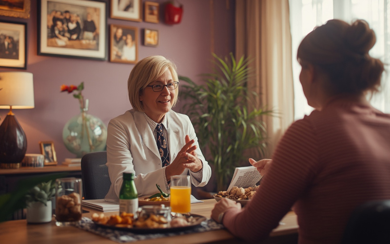Diëtist in gesprek met cliënt